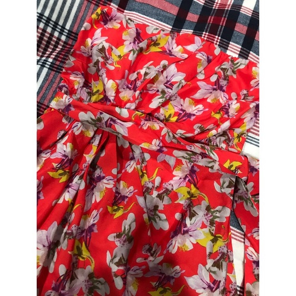 Express strapless Coral floral dress Sz 4 - Picture 2 of 4